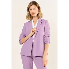 MA GRIFFE - Blazer Abotonado Mujer Morado Magriffe