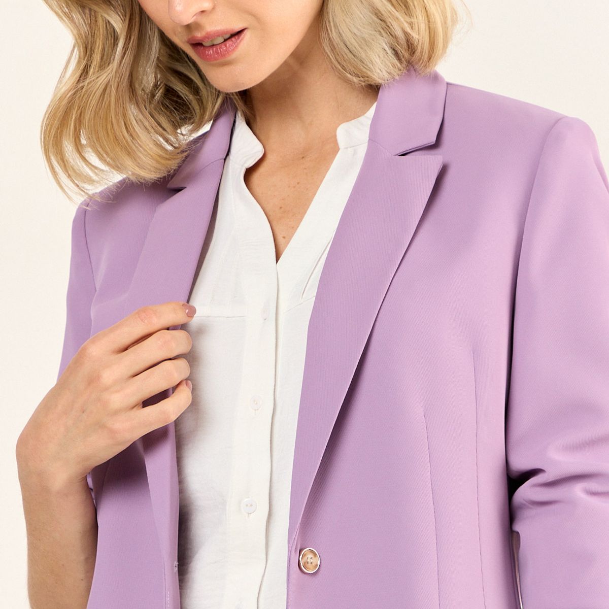 MA GRIFFE - Blazer Abotonado Mujer Morado Magriffe