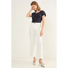 MA GRIFFE - Jeans Flare Mujer Blanco Magriffe