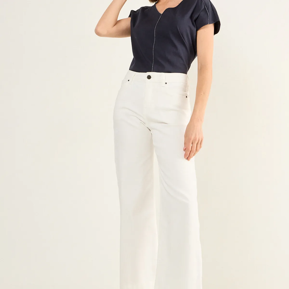 MA GRIFFE - Jeans Flare Mujer Blanco Magriffe