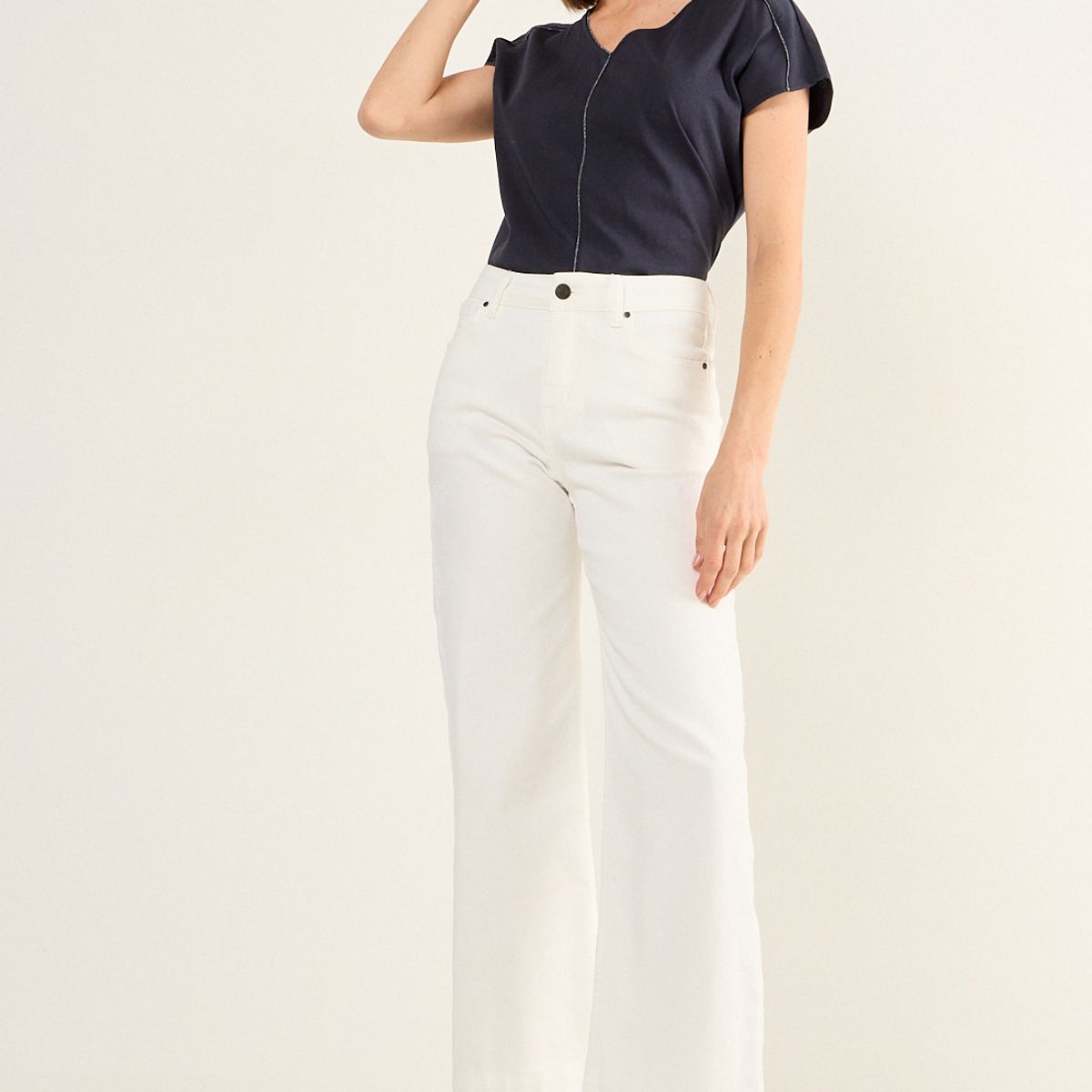 MA GRIFFE - Jeans Flare Mujer Blanco Magriffe