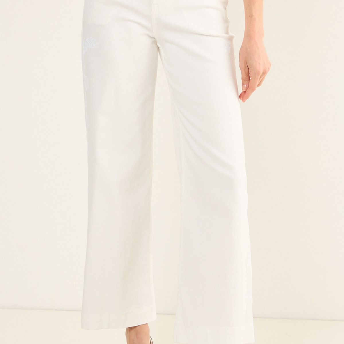 MA GRIFFE - Jeans Flare Mujer Blanco Magriffe