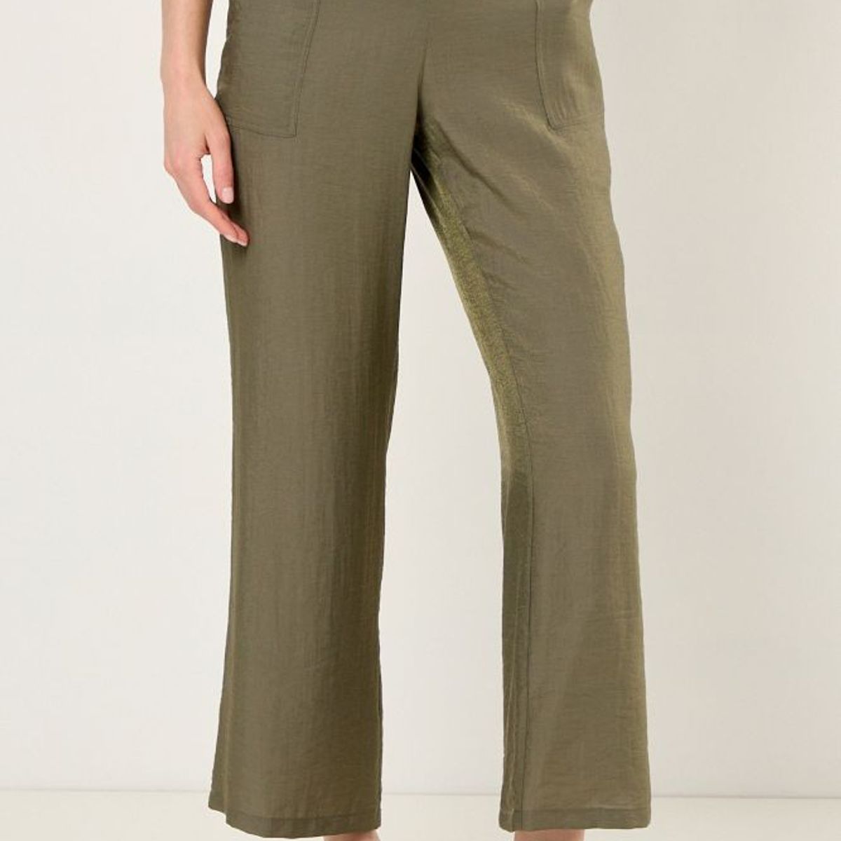 MA GRIFFE - Pantalon Wide Mujer Avellana Magriffe