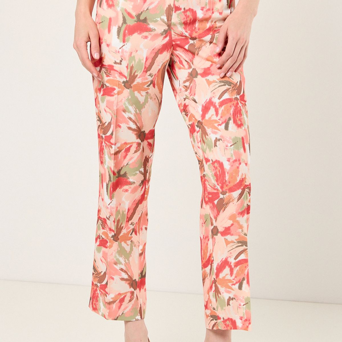 MA GRIFFE - Pantalon Estampado Abstracto Mujer Crudo Magriffe