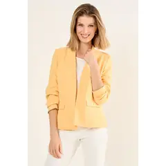 MA GRIFFE - Blazer Sin Solapa Mujer Naranjo Magriffe