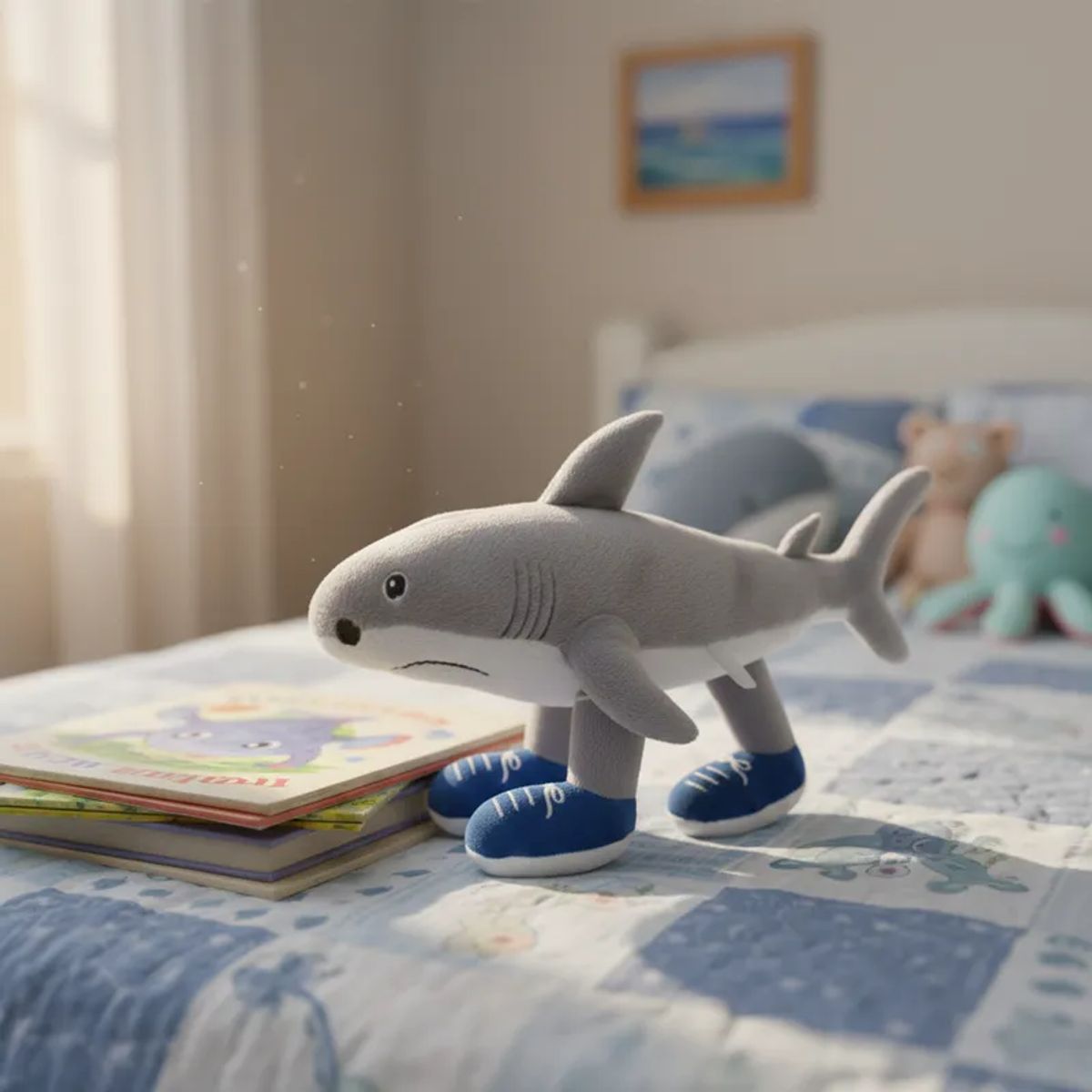 GENERICO - Peluche TRALALERO TRALALA  TIBURON CON ZAPATO 50 CM NANYA