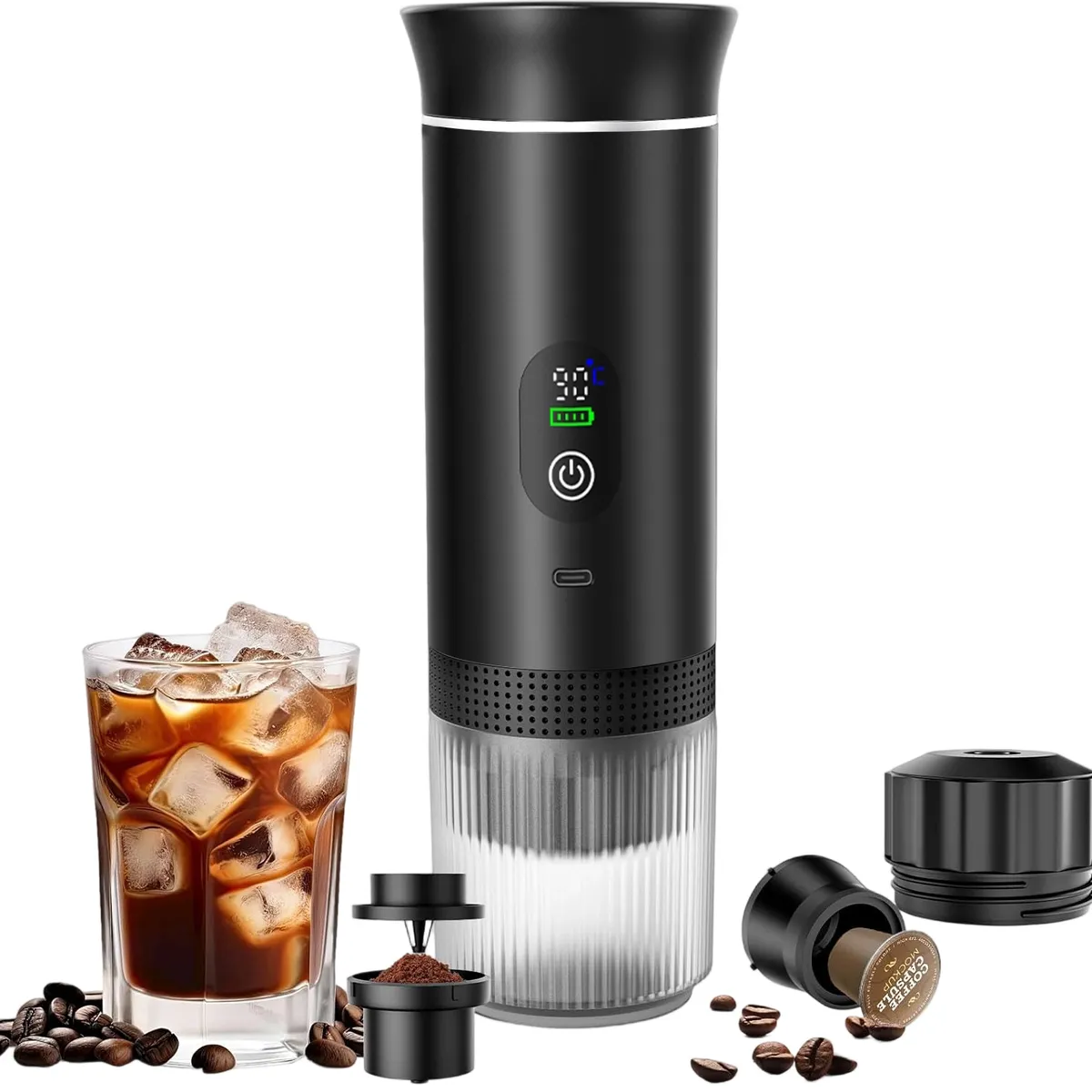 GENERICO - Máquina De Café Espress, Digital, Portátil Recargable 3 En 1 Dhogar