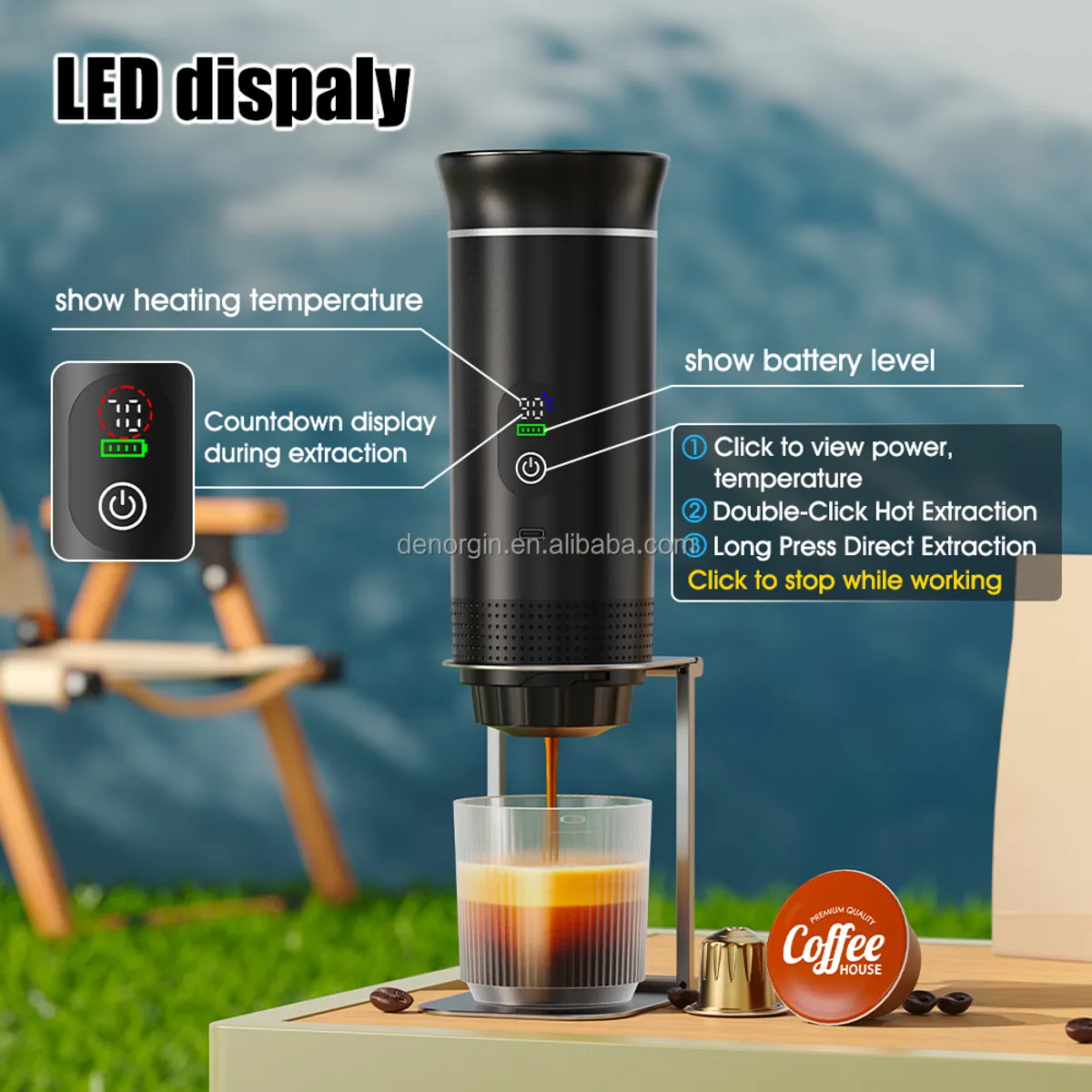 GENERICO - Máquina De Café Espress, Digital, Portátil Recargable 3 En 1 Dhogar