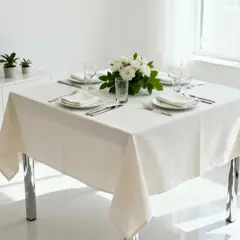 GENERICO - Pack x 5 Manteles cuadrados 150x150 cm Algodón Crea color Crudo Acron Studio