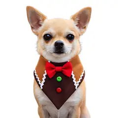 GENERICO - Disfraz de Navidad para Perros y Gatos - Bandana Galleta XS