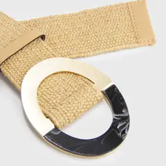 VC ACCESORIOS - Cinturón Mujer Elásticado Rafia Hebilla Ovalada