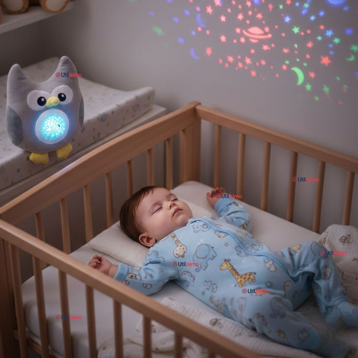 JUMP KIDS - Peluche Búho Espantacuco Con Luz Y Sonido Para Bebé Niño Niña
