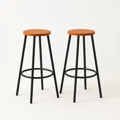 KLIK - Pack de 2 Pisos taburete de bar elipse industrial