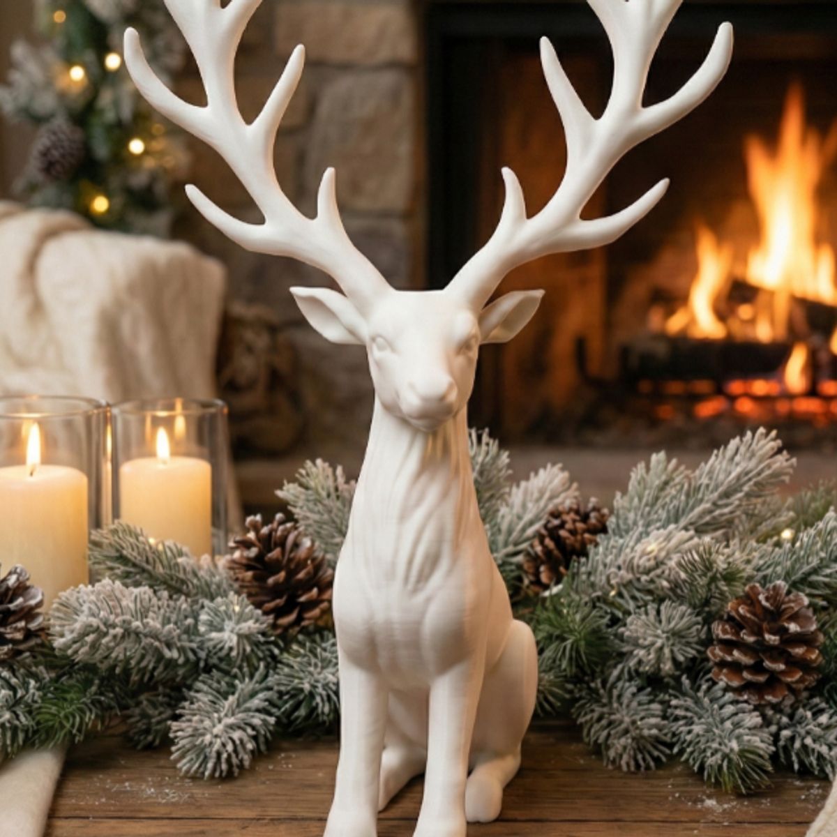 GENERICO - Figura decorativa de Reno Majestad Invernal
