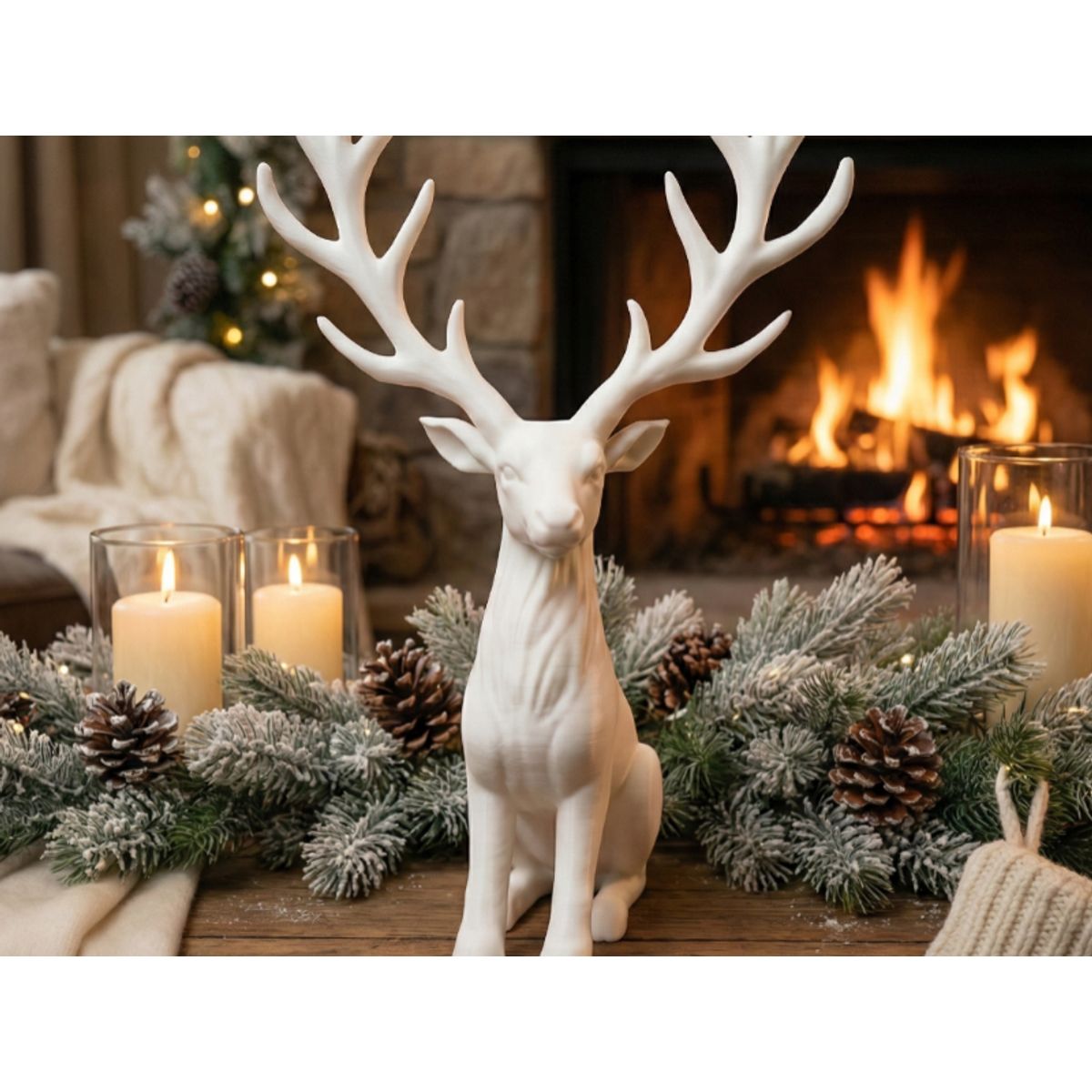 GENERICO - Figura decorativa de Reno Majestad Invernal