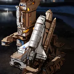 ROBOTIME - Transbordador Espacial ROKR LKA02 Space Shuttle Mecánico 3D con Plataforma de Lanzamiento