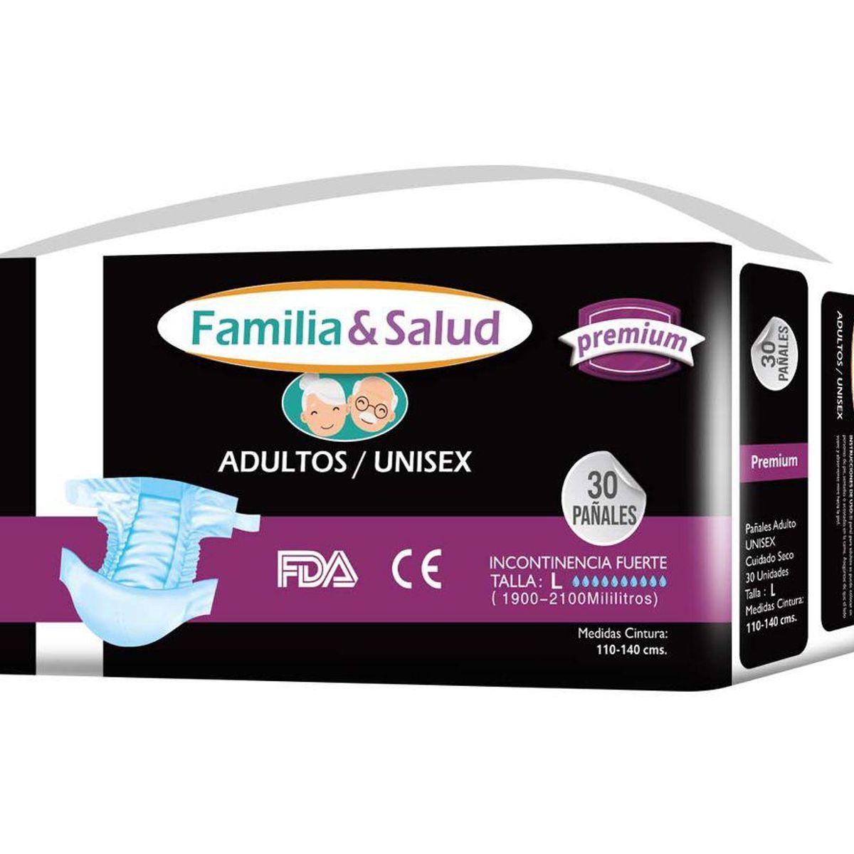 GENERICO - Pañal Adultos Premium L- Pack 60 Unidades