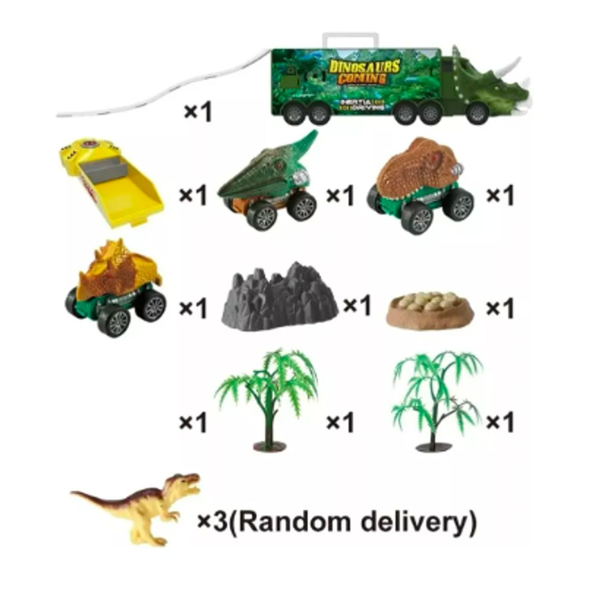 GENERICO - Camion Dinosaurios Autitos Con Luces Y Sonidos Dinosaurio