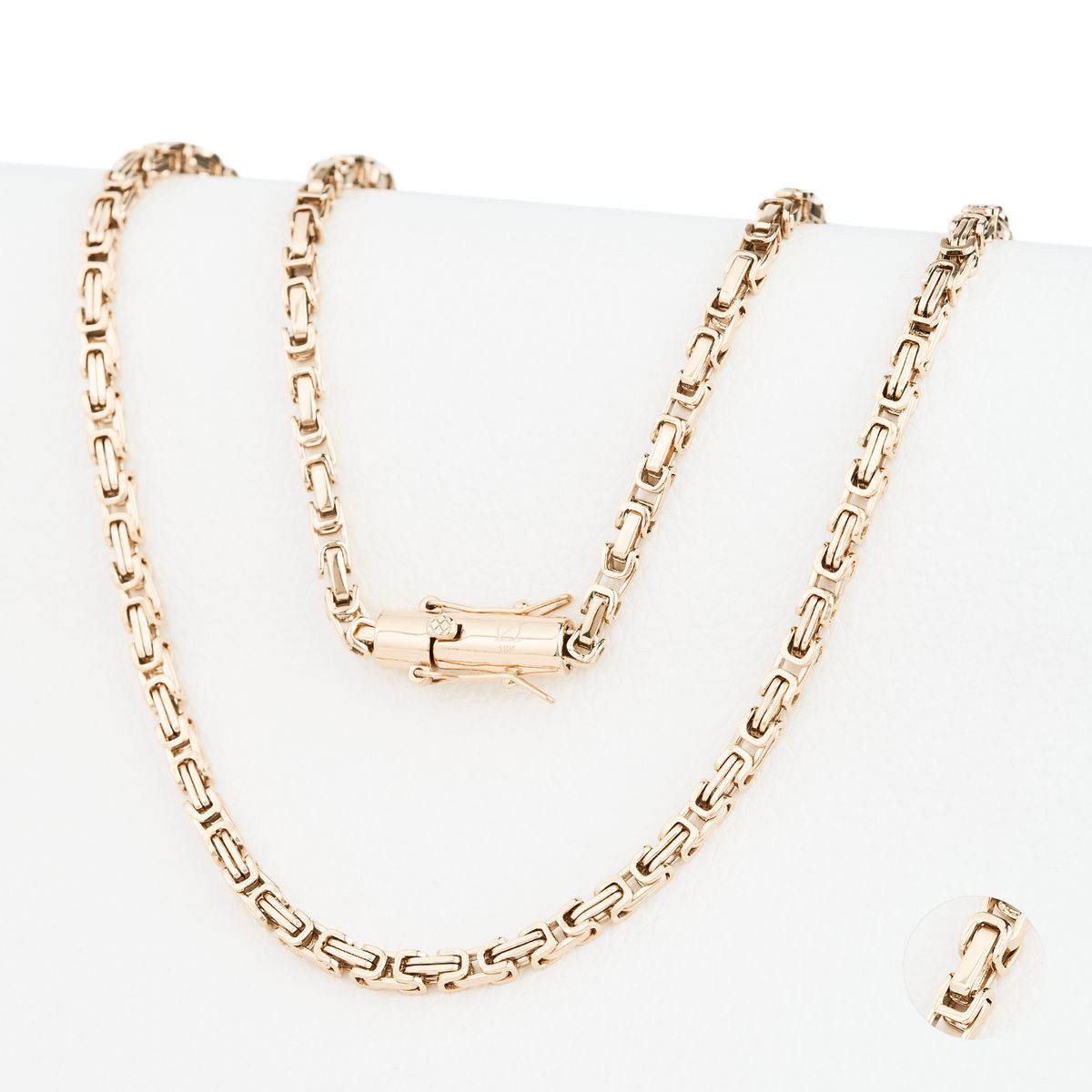 GENERICO - Cadena Oro Laminado 18k tejido Camino del inca 6mm45cm broche tubo