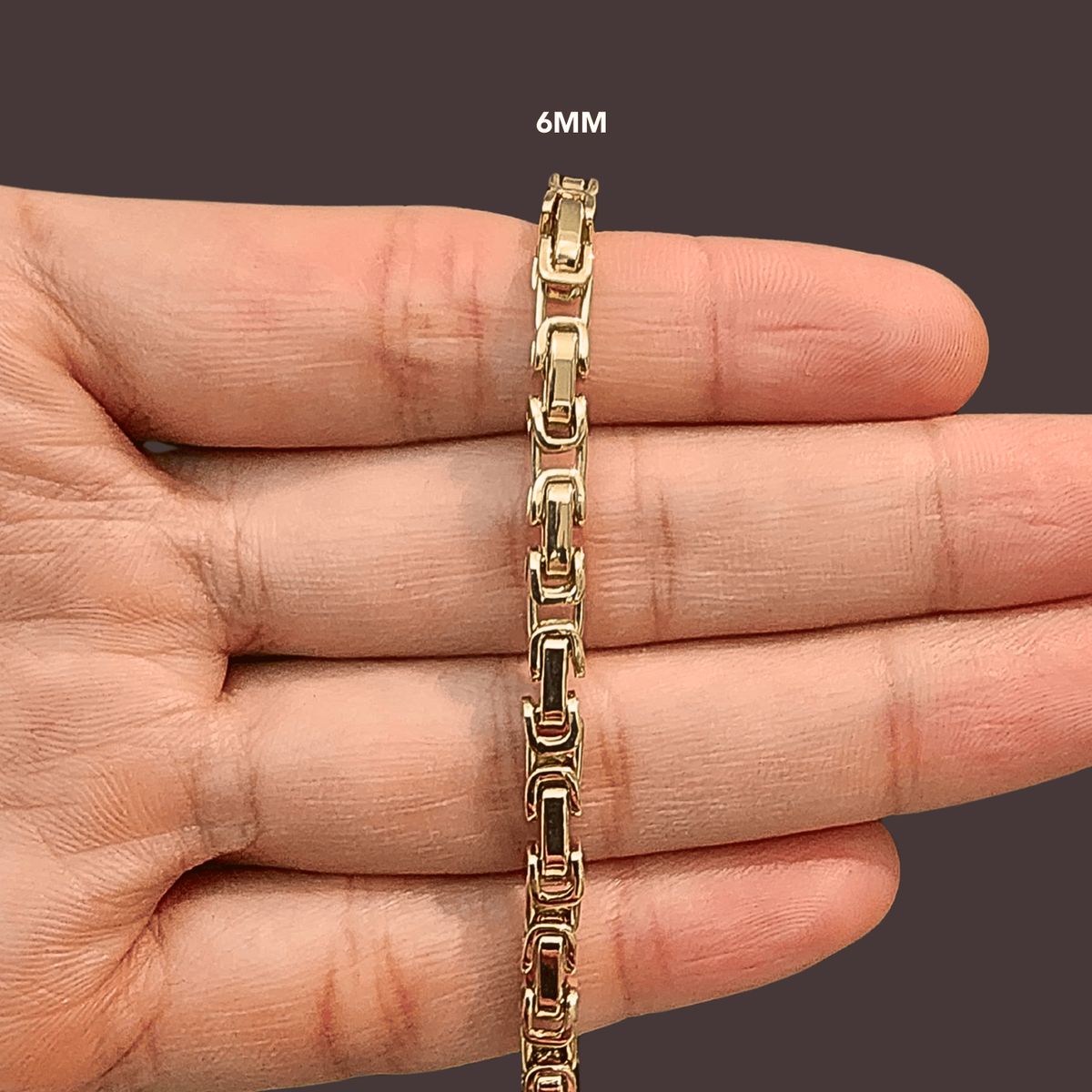 GENERICO - Cadena Oro Laminado 18k tejido Camino del inca 6mm45cm broche tubo