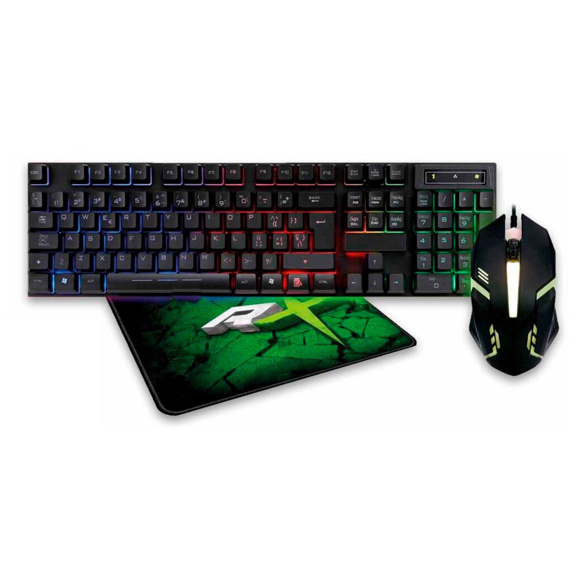 REPTILEX - Kit Gamer 3 en 1 Teclado Mouse y Pad ReptileX Led