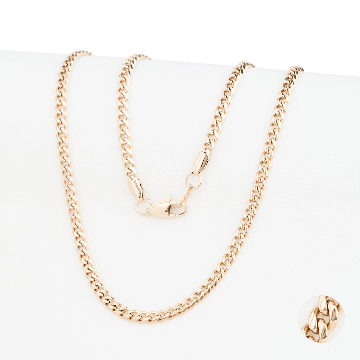 GENERICO - Cadena Oro Laminado 18k Tejido Cubana 4mm45cm broche langosta