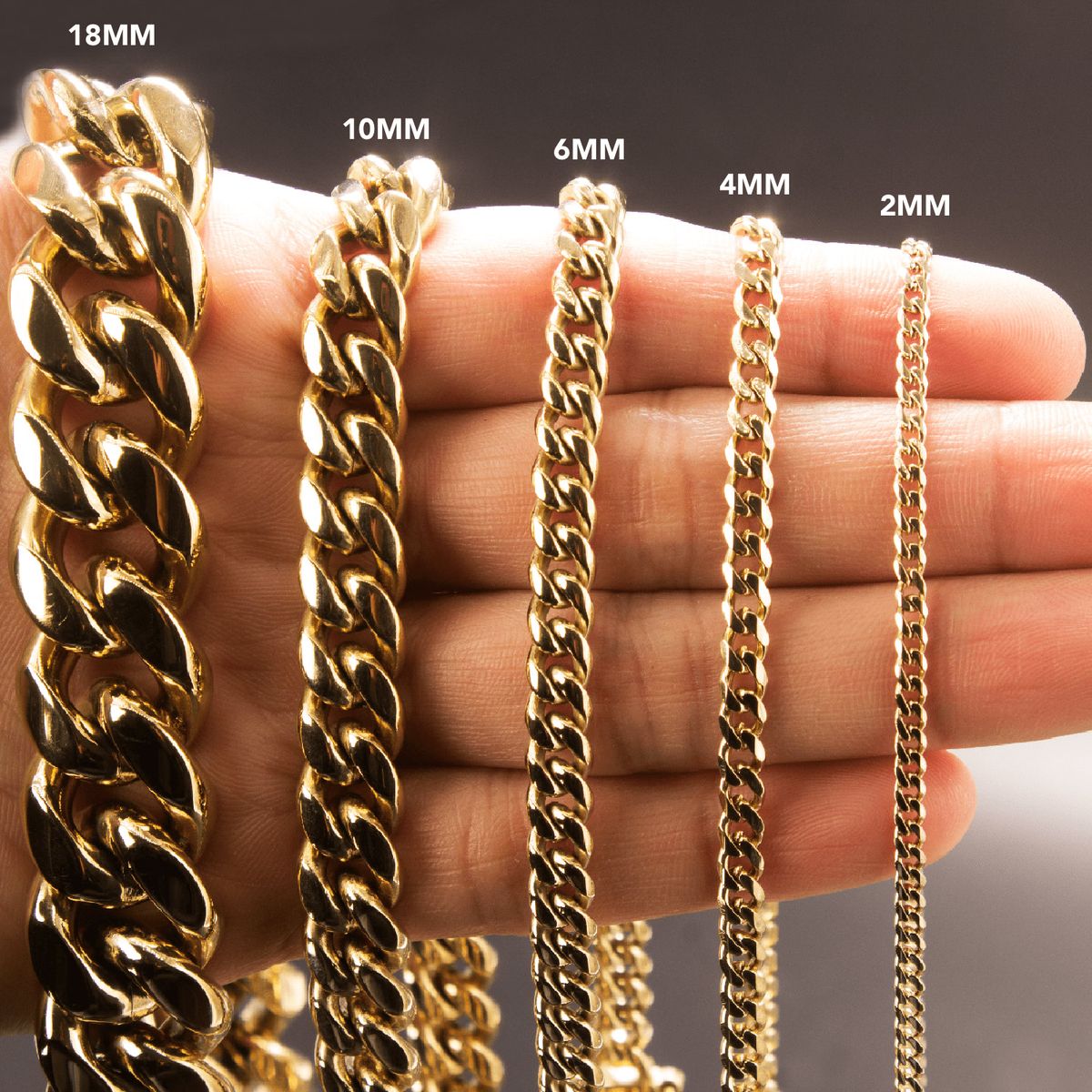 GENERICO - Cadena Oro Laminado 18k Tejido Cubana 6mm45cm broche cebra exclusivo