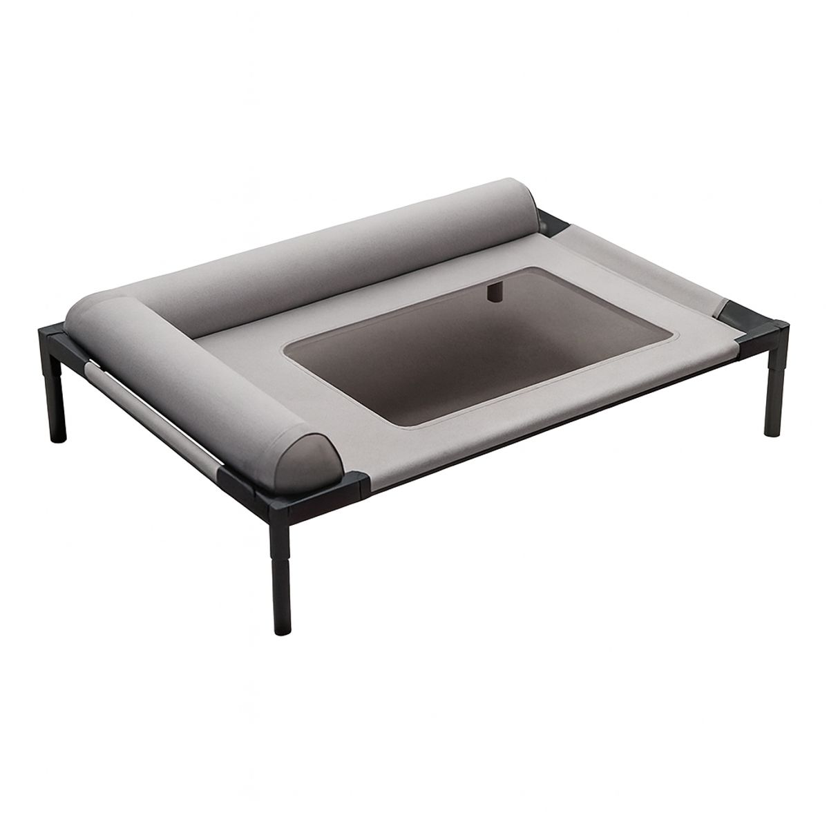 HOOPET - Cama Elevada Para Mascotas Con Acolchado Cómodo En Laterales Gris