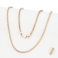 Cadena Oro Laminado 18k tejido Espiga 4mm45cm broche langosta