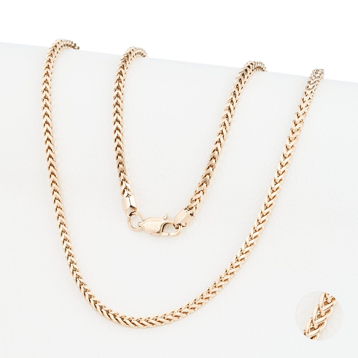 GENERICO - Cadena Oro Laminado 18k tejido Espiga 4mm65cm broche langosta