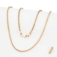 GENERICO - Cadena Oro Laminado 18k tejido Espiga 4mm65cm broche langosta
