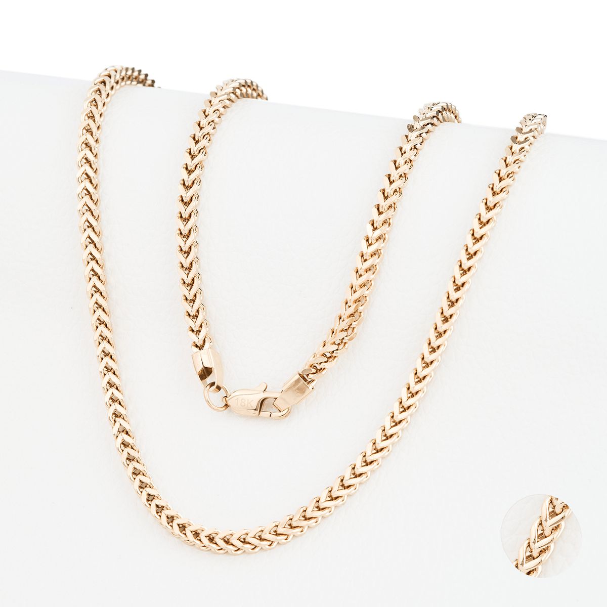 GENERICO - Cadena Oro Laminado 18k tejido Espiga 6mm45cm broche langosta