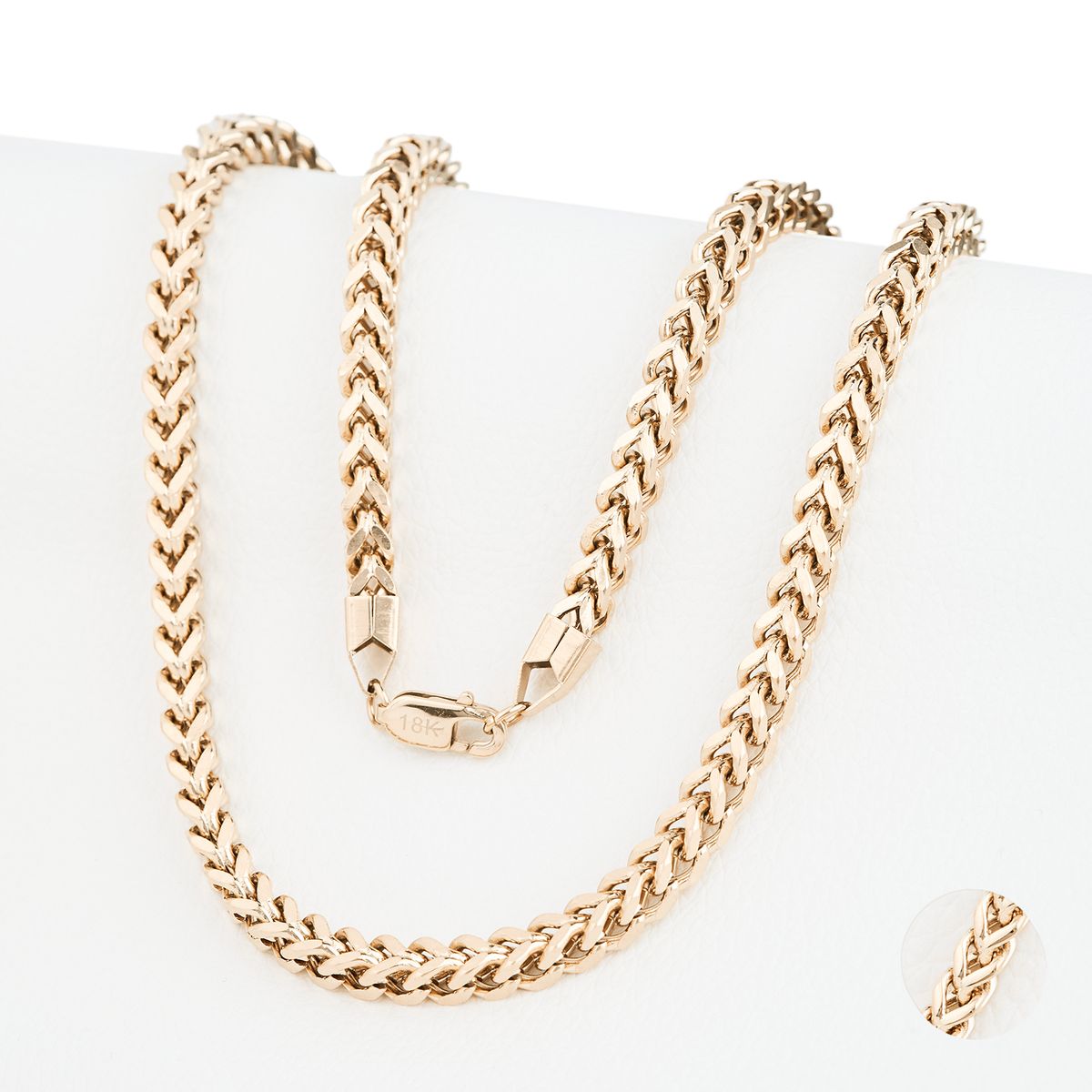GENERICO - Cadena Oro Laminado 18k tejido Espiga 6mm65cm broche langosta
