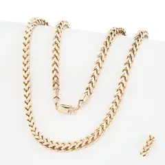 GENERICO - Cadena Oro Laminado 18k tejido Espiga 6mm65cm broche langosta