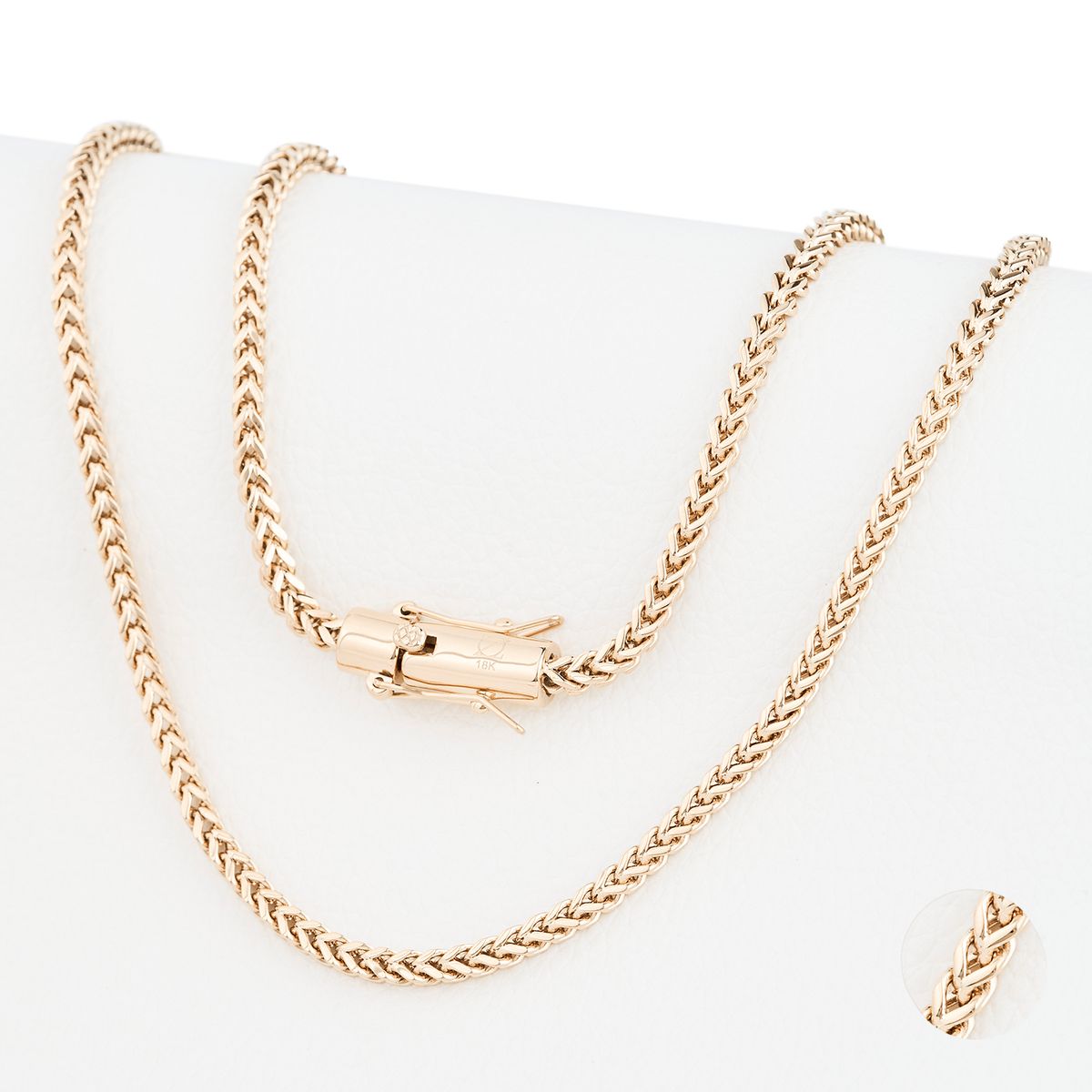 GENERICO - Cadena Oro Laminado 18k tejido Espiga 4mm65cm broche tubo