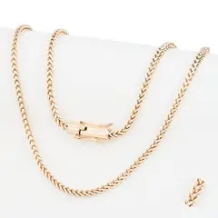 GENERICO - Cadena Oro Laminado 18k tejido Espiga 4mm65cm broche tubo