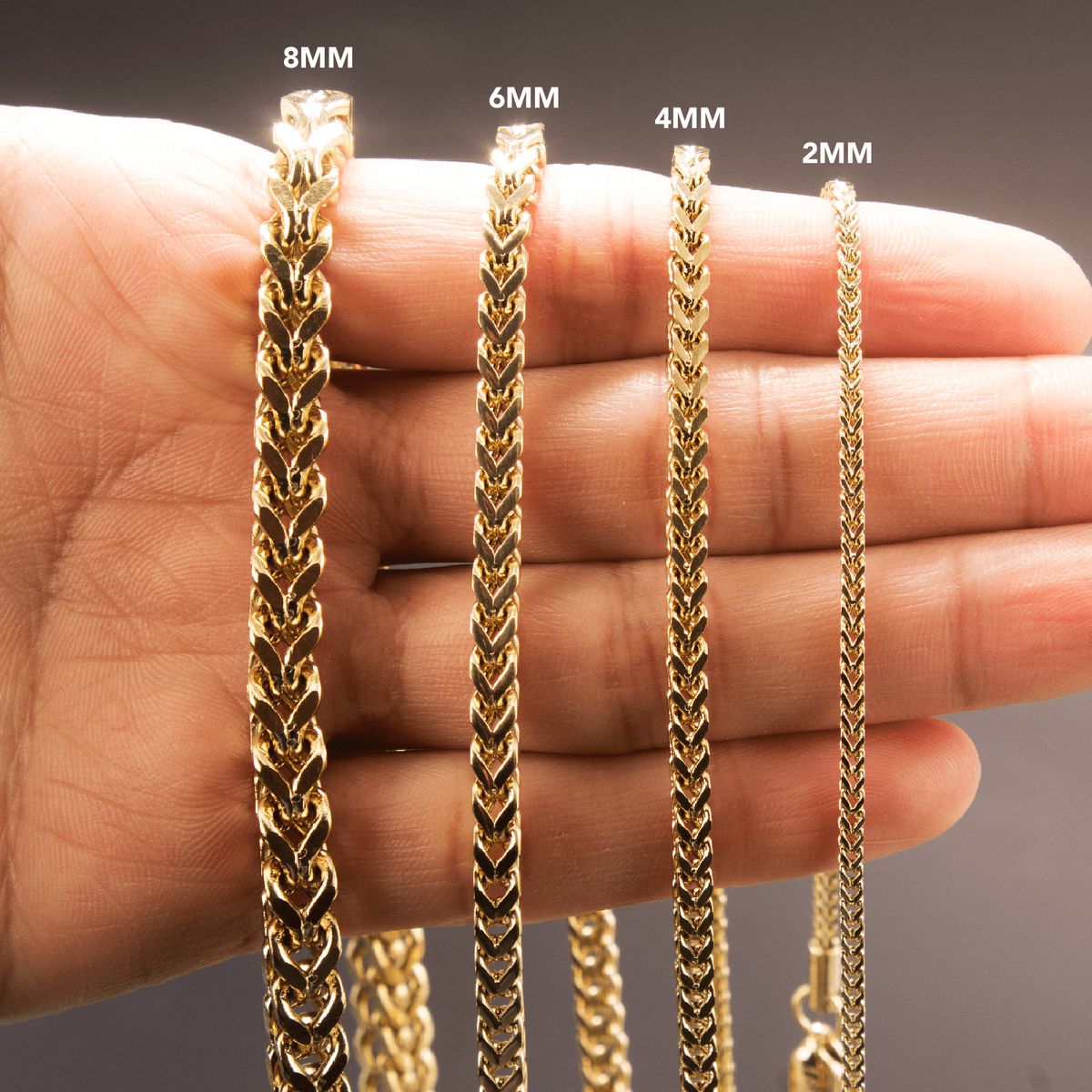 GENERICO - Cadena Oro Laminado 18k tejido Espiga 4mm65cm broche tubo
