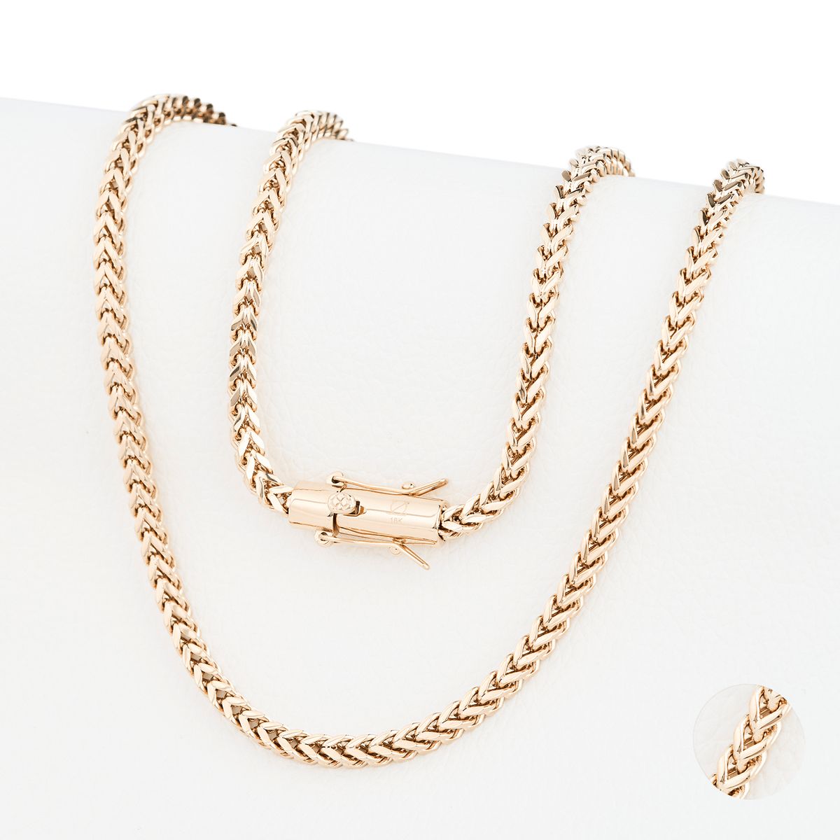 GENERICO - Cadena Oro Laminado 18k tejido Espiga 6mm45cm broche tubo