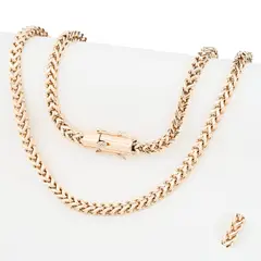 GENERICO - Cadena Oro Laminado 18k tejido Espiga 8mm45cm broche tubo