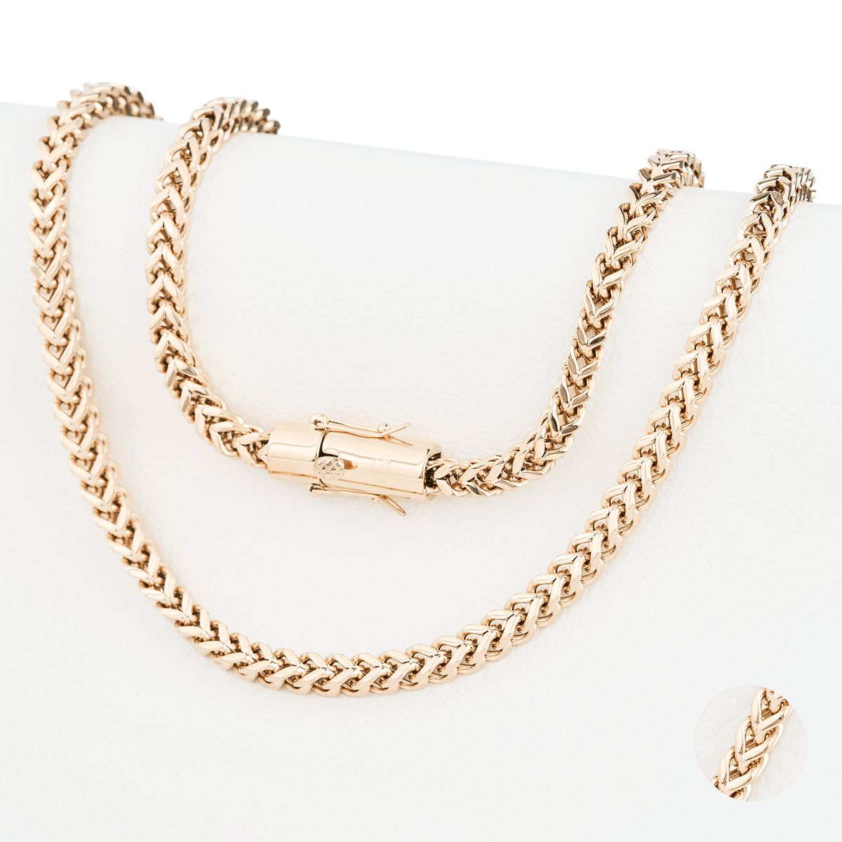 GENERICO - Cadena Oro Laminado 18k tejido Espiga 8mm65cm broche tubo