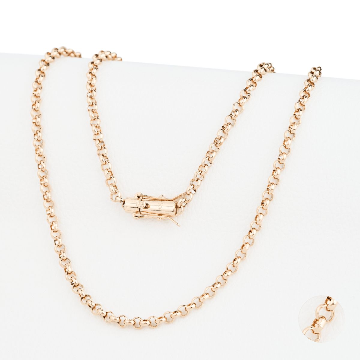GENERICO - Cadena Oro Laminado 18k tejido Rolo 4mm65cm broche tubo