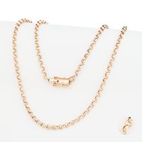 Cadena Oro Laminado 18k tejido Rolo 4mm65cm broche tubo