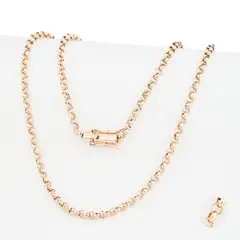 GENERICO - Cadena Oro Laminado 18k tejido Rolo 4mm65cm broche tubo