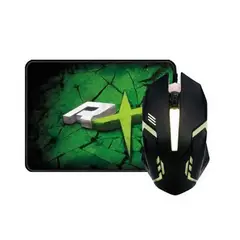 REPTILEX - Kit Gamer Mouse Led y Pad RX0016