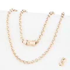 GENERICO - Cadena Oro Laminado 18k tejido Rolo Grabado Egipcio 6mm45cm broche tubo