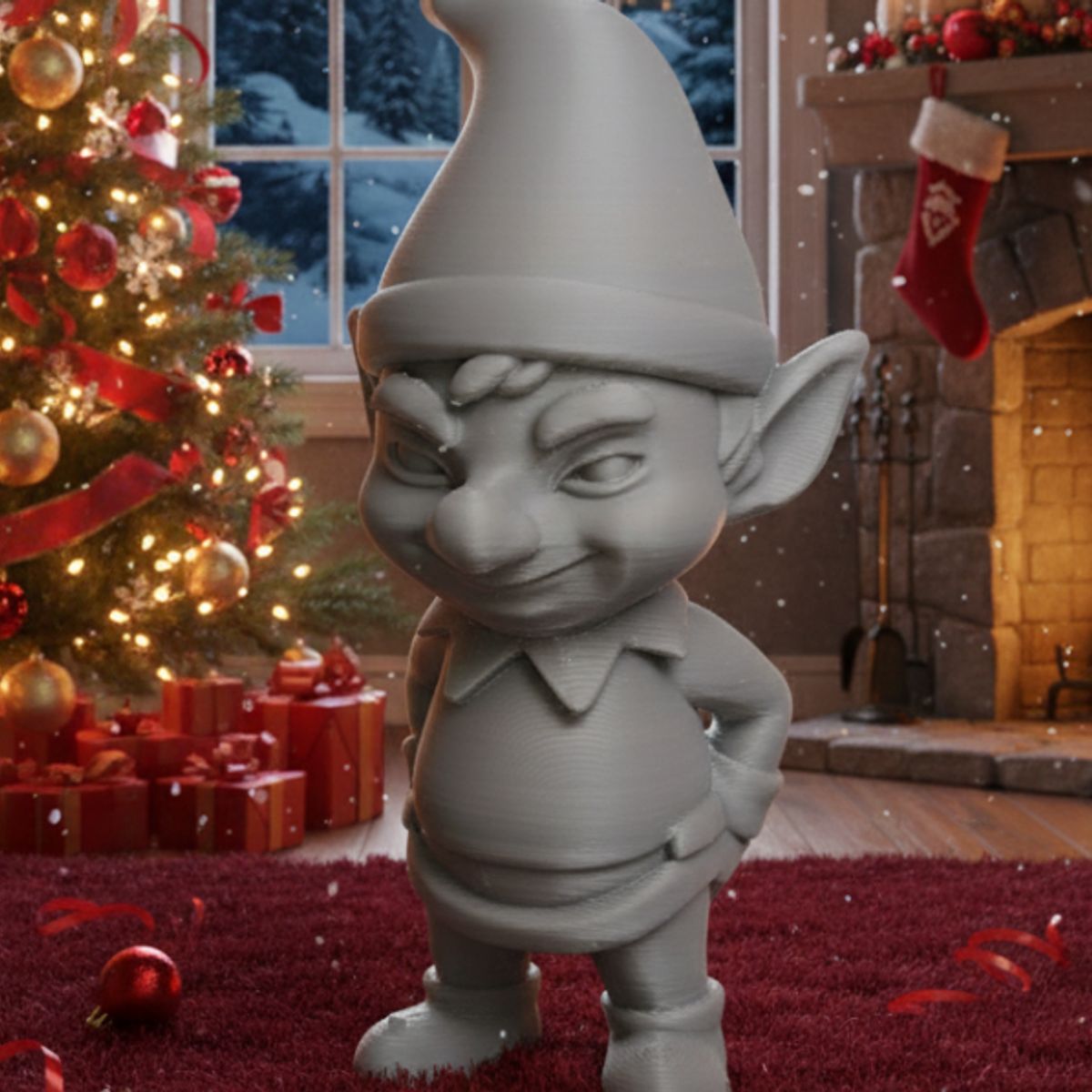 GENERICO - Figura decorativa de Duende Travieso Invierno