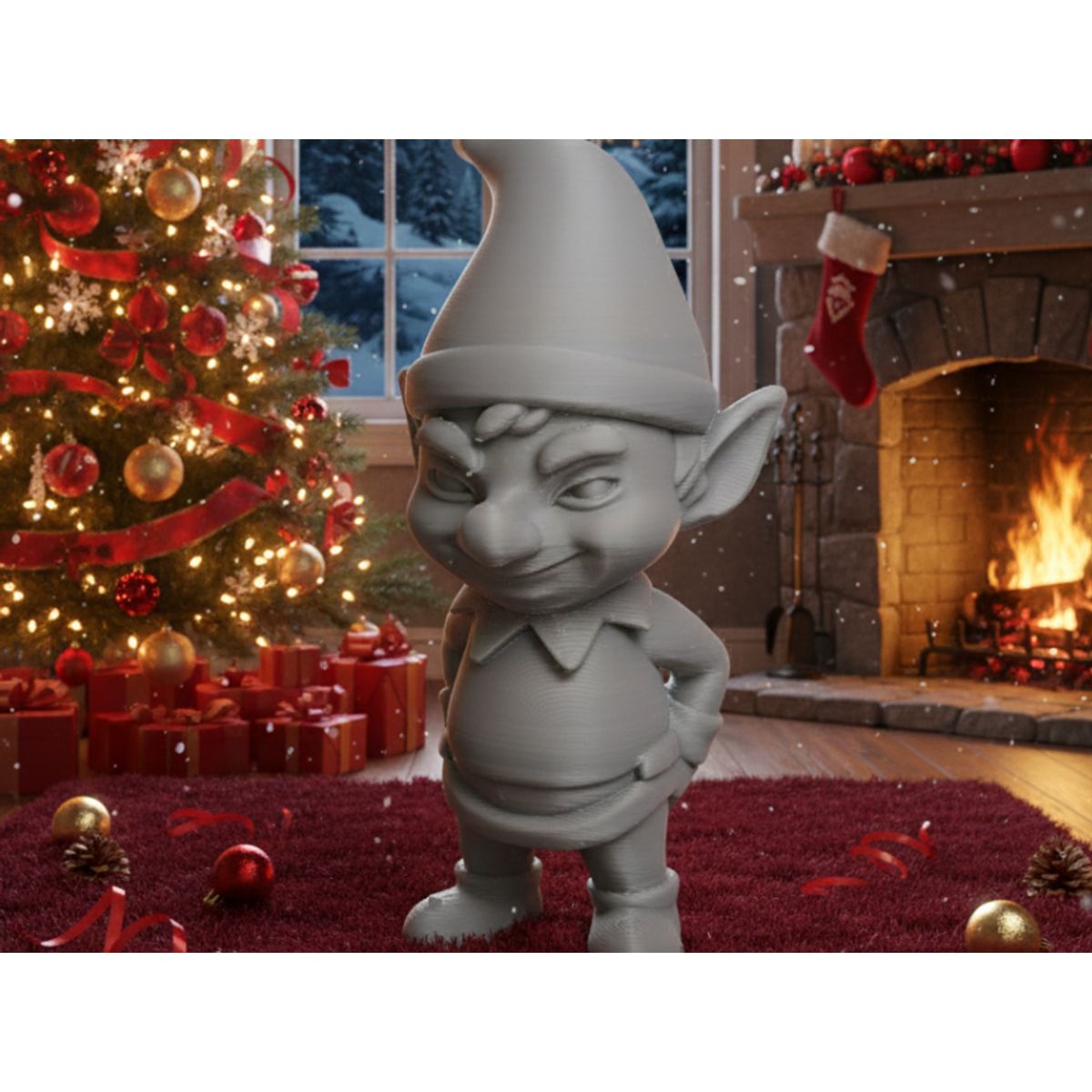 GENERICO - Figura decorativa de Duende Travieso Invierno