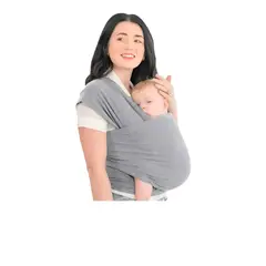 GENERICO - Fular Porta Bebé Semi Elasticado Gris Gris Oscuro Tejido Elástico Unica