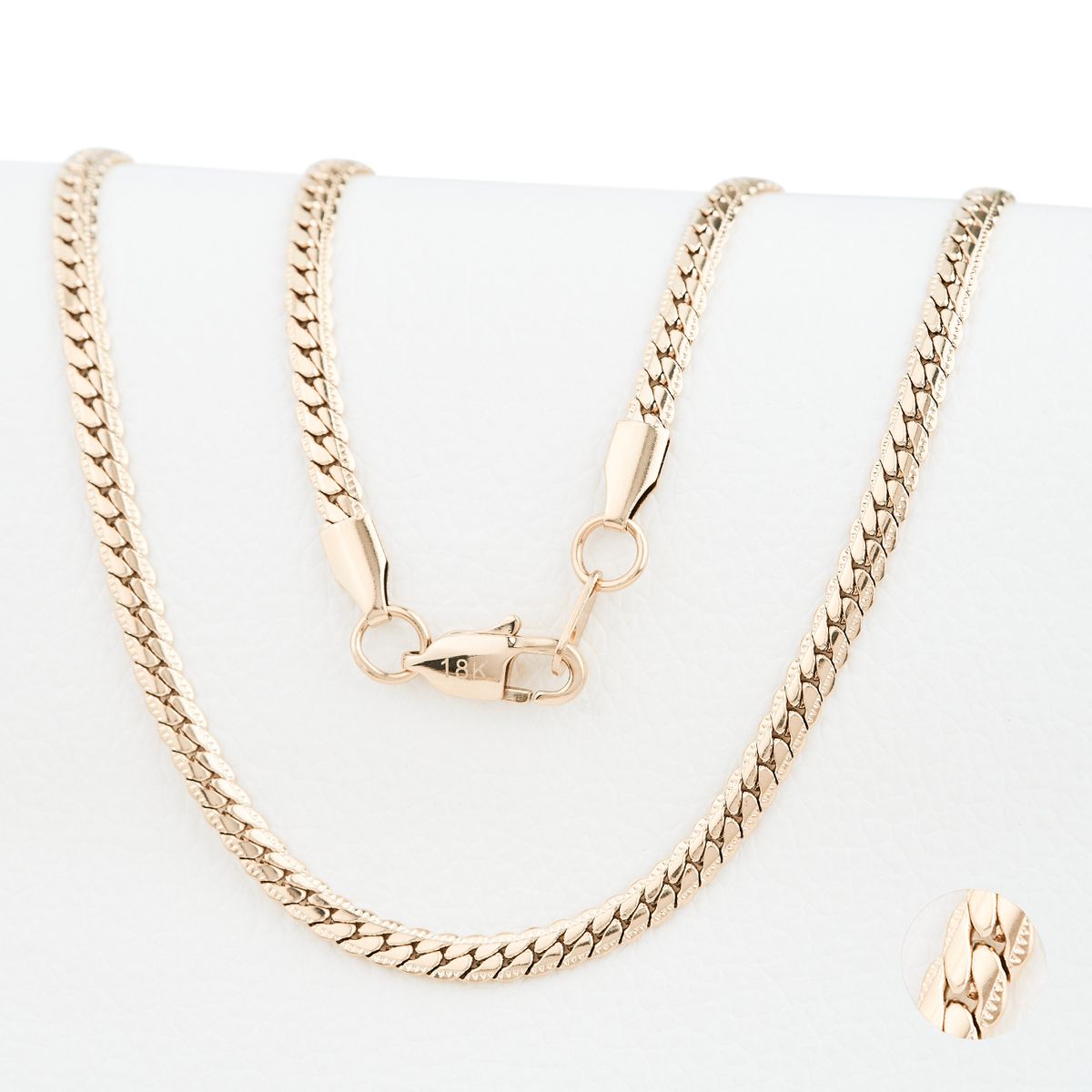 GENERICO - Cadena Oro Laminado 18k tejido Serpiente Grabada 4mm45cm broche langosta