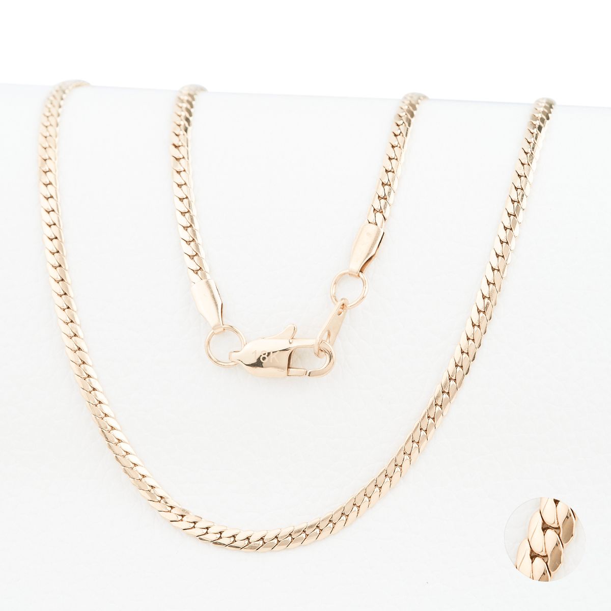 GENERICO - Cadena Oro Laminado 18k tejido Serpiente Lisa 4mm65cm broche langosta
